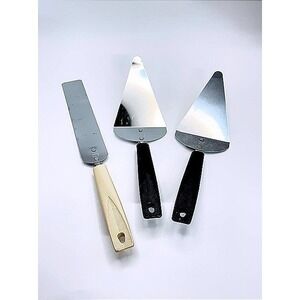 Vintage EKCO Pie Cake Server Lot Chromium Plated Black Handle Made in USA